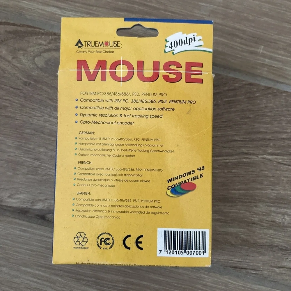 Vintage Truemouse Computer 3-Key Serial 1990's COMPUSA Era